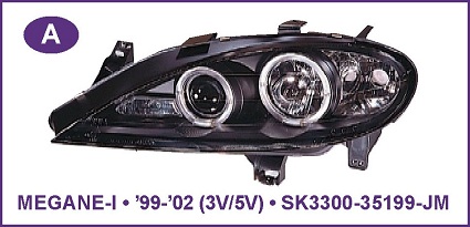Angel Eye farovi RENAULT MEGANE I 3V/5V Hrom,crni 99-02